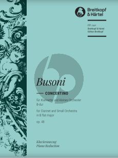 Busoni Concertino B-dur Op.48 (K 267) Klarinette und Klavier (piano reduction by Otto Taubmann)