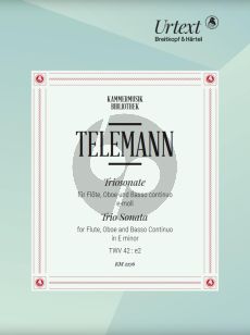 Telemann Triosonata e-minor TWV 42:e2 (Tafelmusik II/ 4) Flute-Oboe-Bc (Score/Parts) (edited by Reipsch-Bernstein)