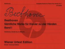 Beethoven Samtliche Werke Vol.1 (Piano 4 Hds) (edited by K.H.Fussl & H.Kann) (Wiener-Urtext)