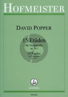 Popper 15 Etuden Op. 76 Vol. 1 fur Violoncello (mit Begleitung eines 2. Violoncellos [ad libitum]) (Hofmeister)