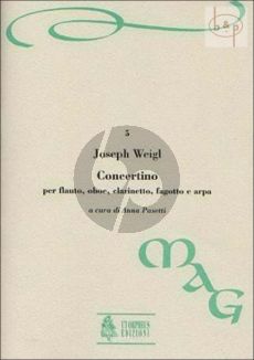 Weigl Concertino Flute-Oboe-Clar.-Bassoon-Harp) (Parts) (edited by Anna Pasetti)