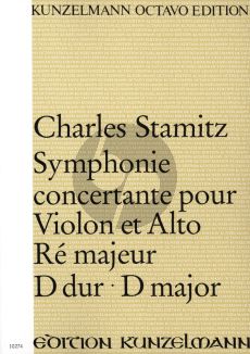 Stamitz Symphonie Concertante D-dur Violine, Viola und Orchester Partitur (Herausgegeben von Fritz Kneusslin)