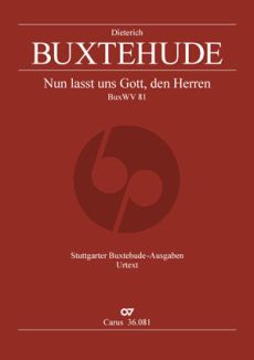 Buxtehude Nun lasst uns Gott, den Herren BuxWV 81 SATB-2 Violinen-Bc Partitur (Johannes Bernet)