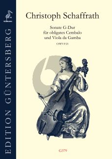 Schaffrath Sonate G-Dur für Obligates Cembalo und Viola da Gamba