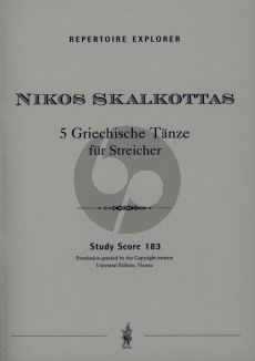 Skalkottas 5 Griechische Tanze fur Streichorchester Studienpartitur