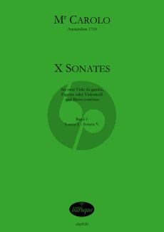 Carolo 10 Sonatas Vol. 1 No. 1 - 5 2 Bass Instruments and Bc (Score/Parts)