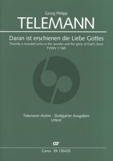 Telemann Daran ist erschienen die Liebe Gottes TWV 1:165 Soli-Chor und Orchester Klavierauszug (Klaus Hofmann)