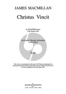 MacMillan Christus Vincit A Cantata for SSAATTBB with Soprano Solo