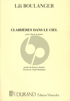 Boulanger Clairieres dans le Ciel pour Chant et Piano (Paroles de Francis Jammes) (Revision de Nadia Boulanger)