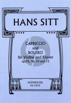 Sitt Capriccio & Bolero Op.95 No.10-12 Violine-Klavier