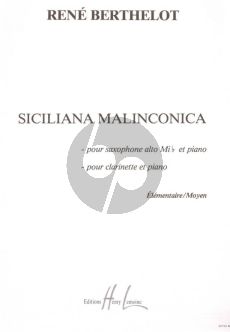 Berthelot Siciliana Malinconia Saxophone alto et Piano (Easy)