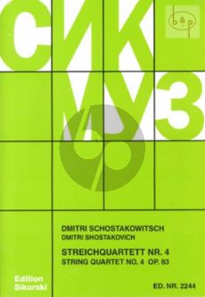 Streichquartett No.4 Op.83 D-dur Stimmen