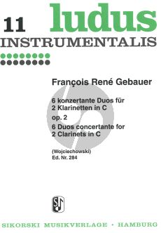 Gebauer 6 Konzertante Duos Opus 2 2 Klarinetten in C (Johannes Wojciechowski)