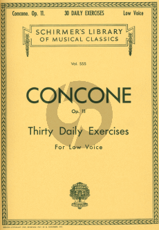 Concone 30 Daily Exercises Op.11 Low Voice