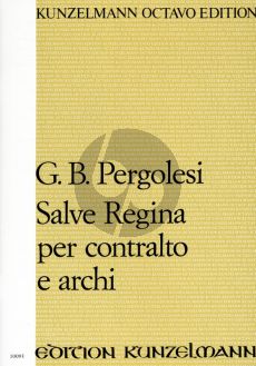 Pergolesi Salve Regina f-moll Contralto mit Streichorchester und Bc (Partitur) (Gábor Darvas)
