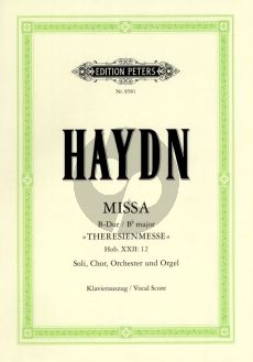 Haydn Missa B-dur (Theresienmesse) Hob.XXII:12 (Soli-Choir-Orch.) (Vocal Score) (edited by Hans Feldigl) (Peters)