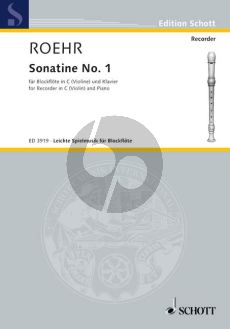 Roehr Sonatine No.1 F-major Descant Recorder (Violin)-Piano