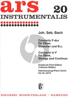 Bach Concerto F-major after BWV 1053 Oboe-Streicher-Continuo Edition for Oboe and Piano (Tottcher-Muller)