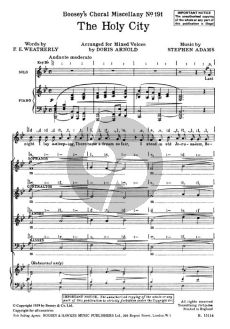 Arnold The Holy City Solo (f'-c") SATB-Piano (arr. Doris Arnold)