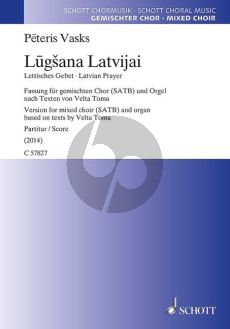 Vasks Lettisches Gebet (Latvian Prayer) SATB-Orgel (Texte von Velta Toma) (lettisch)