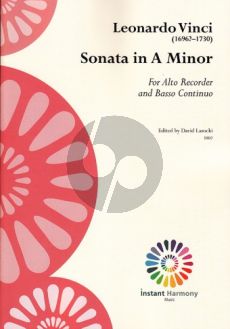 Vinci Sonata a-minor Treble Recorder and Bc (edited by David Lasocki)