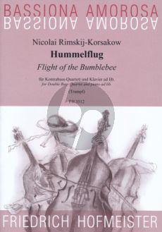 Rimsky-Korsakov Hummelflug (Flight of the Bumblebee) 4 Kontrabassen mit Klavier ad lib. (Part./Stimmen)