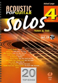 Langer Acoustic Pop Guitar Solos Vol.4 20 Pop Songs (Noten und TAB) (Buch mit Cd)