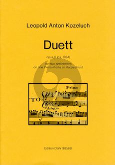 Kozeluch Duett Op. 8 Piano 4 hands (Sonata B-flat)