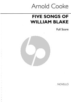 Cooke 5 Songs of William Blake for Baritone Voice, Treble Recorder, Piano Score