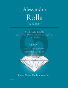 Rolla 10 Etude Duets BI. 114-116, 129 - 130 - 146 - 174 - 203 - 224 - 225 for 2 Violins (Prepared and Edited by Kenneth Martinson) (Urtext)