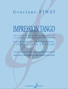 Finzi Impression Tango Violon, Accordeon, 2 Percussions et Piano (Score and Parts)