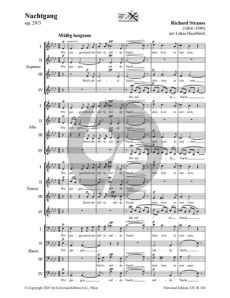 Richard Strauss Nachtgang (At Night) Op.29/3 for Mixed Choir (SATB) a cappella (Arranger: Lukas Haselböck)