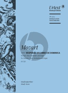 Mozart Vesperae solennes de Dominica KV 321 Soli-Chor-Orchester-Orgel Partitur (Ulrich Konrad)