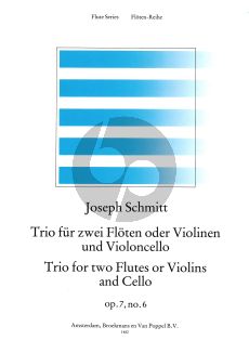 Schmitt Trio g-minor Op.7 No.6 2 Flutes[2 Vi.]-Violoncello (Parts) (edited by Rien de Reede)