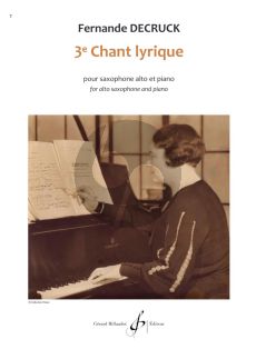 Decruck Chant Lyrique (3e) Alto Saxophone - Piano