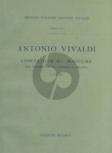 Concerto B-flat major RV 383a Violin, Strings and Bc Score (edited by Angelo Ephrikian)