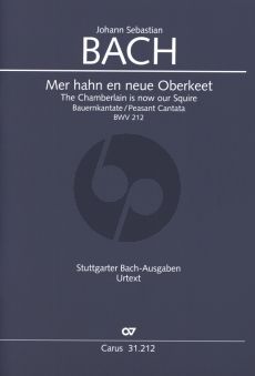Bach Kantate BWV 212 - Mer hahn und neue Oberkeet (Bauern-Kantate) Partitur (deutsch/englisch)