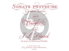 Dussek Sonate Posthume Piano 4 handen