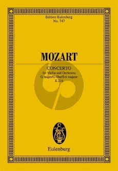 Mozart Concerto G-major KV 216 Violin and Orchestra (Study Score)