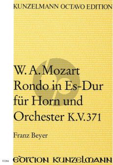 Mozart Rondo Es-Dur KV 371 Horn und Orchester (Partitur) (Franz Beyer)