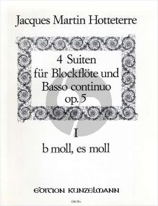 Hotteterre 4 Suiten Op.5 Vol.1 (No.1-2) Altblockflöte-Bc (Hans Maria Kneihs)