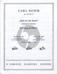 Bohm Still wie die Nacht Op. 326 No. 27 Low Voice (Violin obligat ad.libitum) (german/english/french)