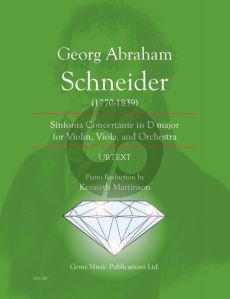 Schneider Sinfonia Concertante in D major for Violin, Viola, and Orchestra edition for Viola and Piano (Edited by Kenneth Martinson) (Urtext)