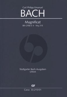 Bach Magnificat BR-CPEB E 4 WQ 215 (1749) Soli-Choir-Orchestra Full Score (Edited by Günter Graulich) (Carus)