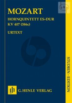 Mozart Quintett Es-dur KV 407 (386c) (Horn[Eb]-Strings) (Study Score) (edited by Henrik Wiese and Norbert Mullemann) (Henle-Urtext)