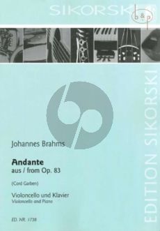 Konzert Klavier und Orchester Nr. 2: Andante aus op.83 Violoncello-Klavier
