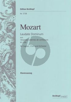 Mozart Laudate Dominum from Vesperae solennes de confessore KV 339 (Soprano-SATB-Orch.) Vocal Score (edited by J.A.Fuller Maitland)