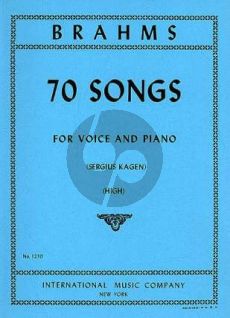 Brahms 70 Songs for High Voice and Piano (Sergius Kagen)