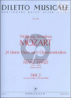 Mozart 24 Kleine Duos Vol.2 (Instr. Franz Danzi) (2 Violoncellos) (edited by Werner Rainer)