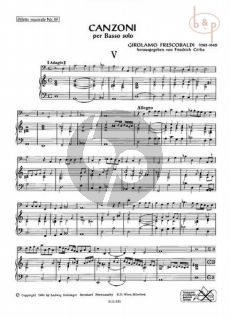 Canzoni per Basso Solo Vol.2 (Cerha) (Bass Stimme und Generalbass)